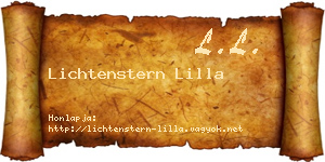 Lichtenstern Lilla névjegykártya